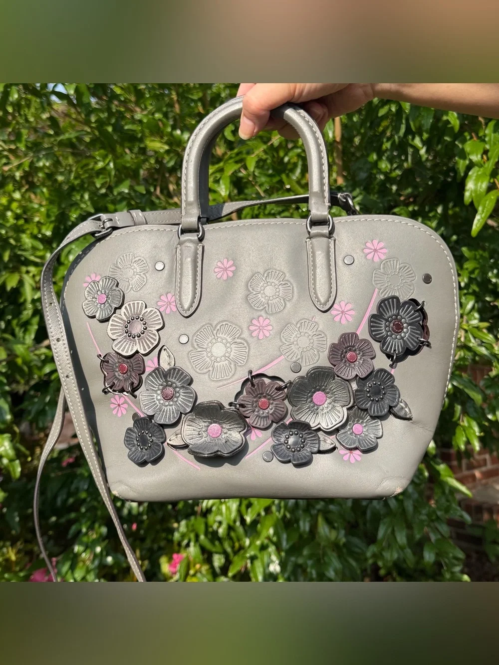 Coach Dakotah Satchel 22 With Linked Tea Rose 22855